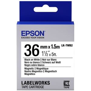 Epson LK-7WB2 - Magnétique - Noir sur Blanc - 36 mmx1.5m