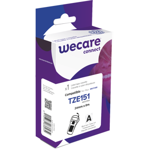 Wecare Consommable étiqueteuse WECARE - standard - Noir/Transp. - pour BROTHER TZE-151