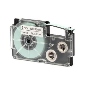 Casio Cassette à ruban XR, 6 mm / 8 m, noir sur blanc - Lot de 2