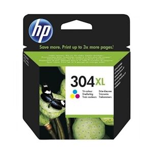 HP 304XL Cartouche d'encre trois couleurs authentique (N9K07AE) pour DeskJet 2620/2630/3720/3730 HP