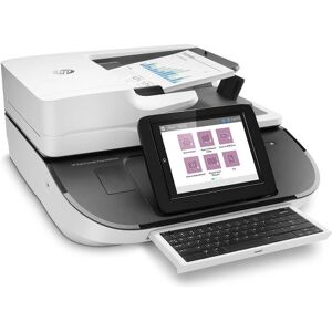 'HP Digital Sender Flow 8500 FN2 - Scanner de réseau (Écran LCD de 8, jusqu'à 100 ppm/200 ipm, 150 feuilles de 75 g/m², Ethernet 10/100/1000, USB), blanc - Publicité