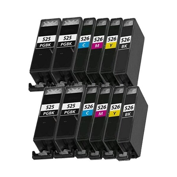 Compatible Canon PIXMA MG5150, Pack cartouches pour PGI525/CLI526 - 5 couleurs