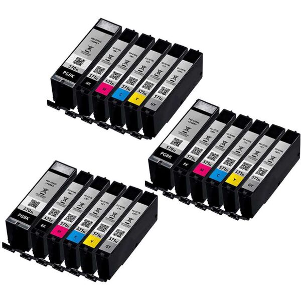 Compatible Canon Numero 570 / 571, Pack cartouches pour 570XL+571XL - 6 couleurs (dont grise)