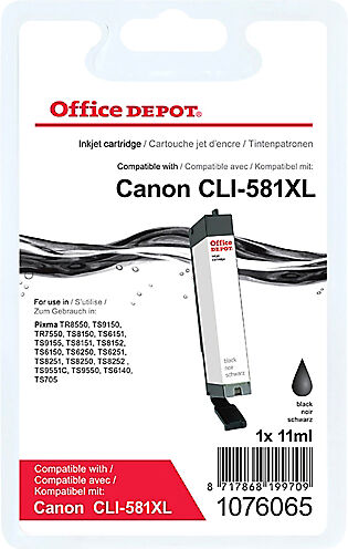 Office Depot Cartouche jet d'encre Office Depot Compatible CANON CLI-581XL 1076065 Noir