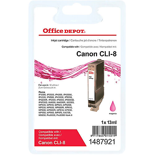 Office Depot Cartouche jet d'encre Office Depot Compatible Canon CLI-8M Magenta
