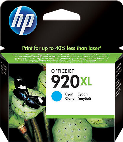 HP Cartouche jet d'encre HP D'origine 920XL Cyan CD972AE