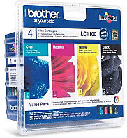 Brother Cartouche jet d'encre Brother D'origine LC1100 Noir  Cyan  Magenta  Jaune 4 Unités