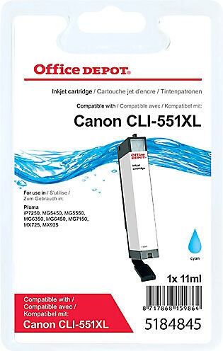 Office Depot Cartouche jet d'encre Office Depot Compatible Canon CLI-551C XL Cyan