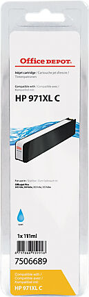 Office Depot Cartouche jet d'encre Office Depot Compatible HP 971XL Cyan CN626AE