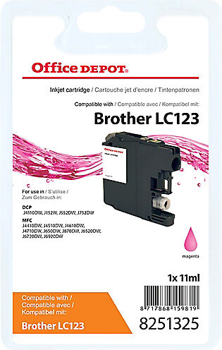 Office Depot Cartouche jet d'encre Office Depot Compatible Brother LC123M Magenta