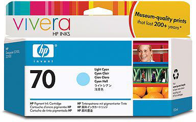 HP C9390A Encre Cyan Clair HP N°70 130ml