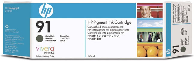 HP C9464A Encre Noire Mate HP N°91 775ml