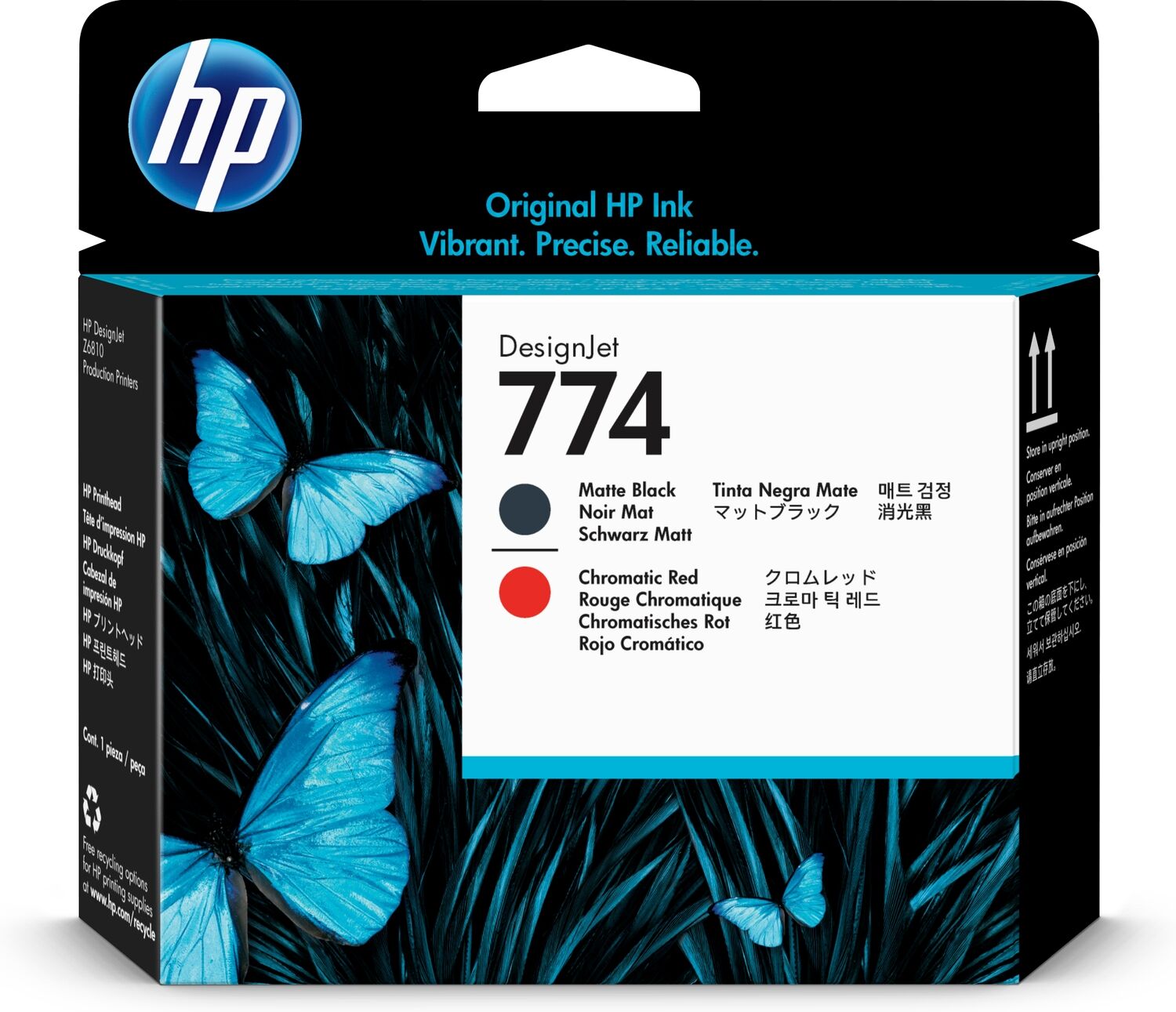 HP Tête Noire Mate & Rouge Chromatique HP 774 P2V97A