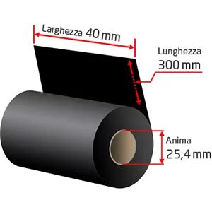 Offertecartucce.com Ribbon RB-CK40TR040X300 in resina da 40 mm (Rotolo 300 metri) NERO