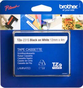 Brother TZE231S nastro per etichettatrice Nero su bianco TZe