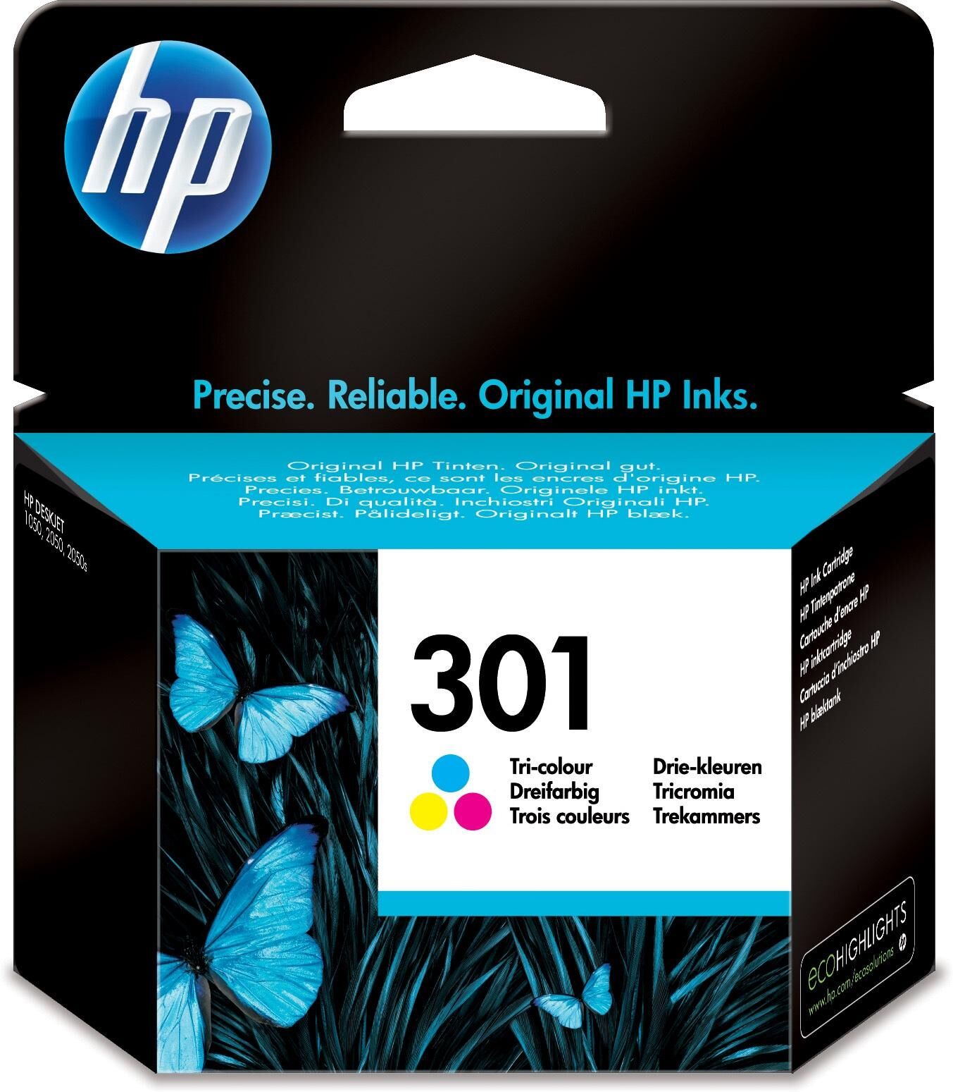 HP 301 1 pezzo(i) Originale Resa standard Ciano, Magenta, Giallo