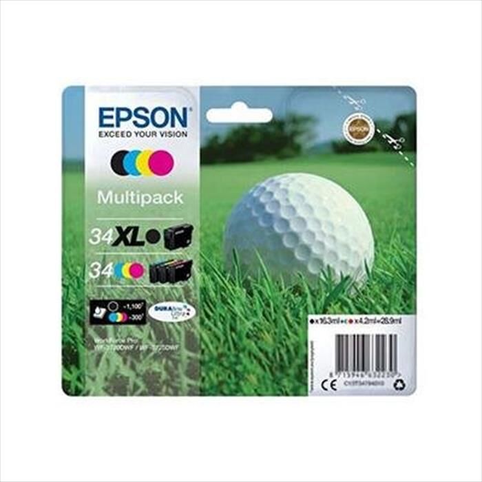 Epson 34 Cartucce Di Inchiostro Pallina Da Golf Nxl, Cmg-nero, Ciano, Magenta, Giallo