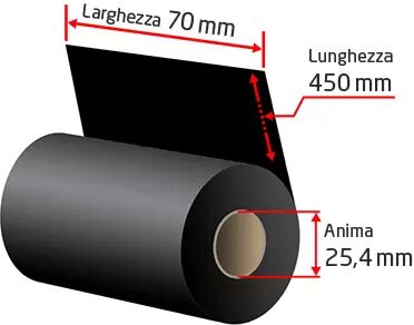 Offertecartucce.com Ribbon RB-CK40TR070X300 in resina da 70 mm (Rotolo 300 metri) NERO