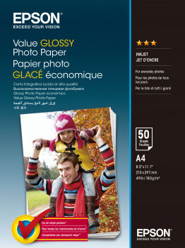 Epson Value Glossy Photo Paper A 4, 50 vel, 183 g S400036