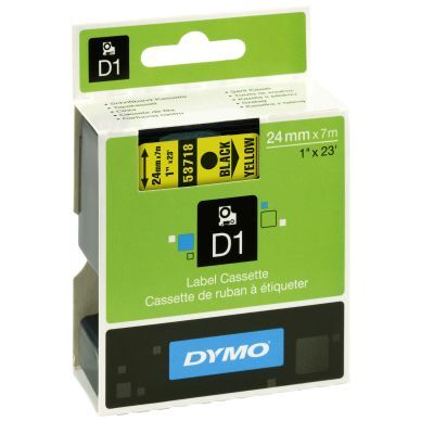 Dymo Merkebånd Dymo D1 24 mm, svart på gul 5411313537186