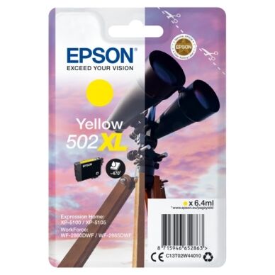 Epson Blekkpatron gul (502XL), 470 sider C13T02W44010