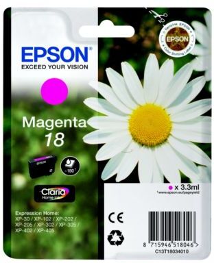 Epson Blekkpatron magenta (Epson 18), 180 sider T1803