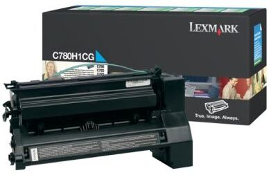 Lexmark Tonerkassett cyan, 10.000 sider, høy kapasitet, return C780H1CG