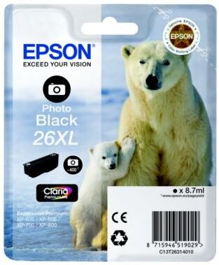 Epson Blekkpatron sort foto, 400 sider, høy kapasitet T2631