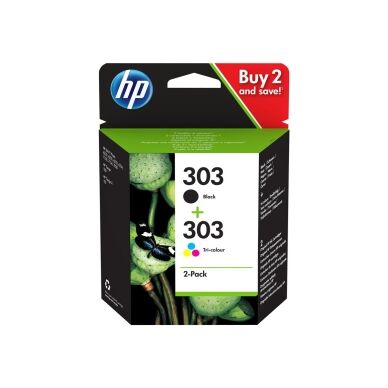 HP HP 303 3-farger & svart Blekkpatron 2-pack 3YM92AE