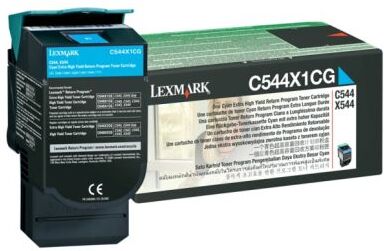 Lexmark Tonerkassett cyan 4.000 sider, ekstra høy kapasitet return C544X1CG