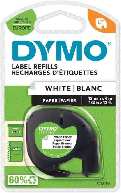 Dymo Letratag merketape av papir 12 mm