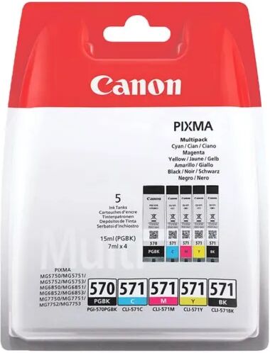 Canon CLI-571 blekkpatron, 5-pk.