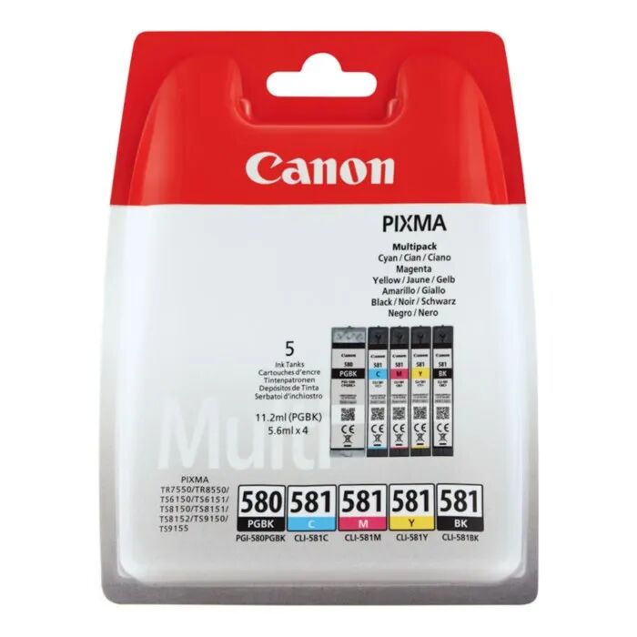 Canon PGI-580 og CLI-581 Blekkpatron 5-pk.