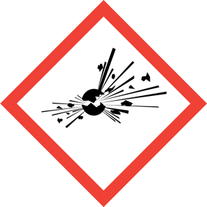 Faropiktogram på rulle, Farosymbol, Explosiva produkter