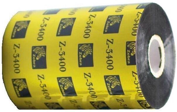 Termotransferband, Zebra 3400, Vax/harts (resin), 156 mm x 450 m Ø 25,4 mm (förp. 6 rullar)