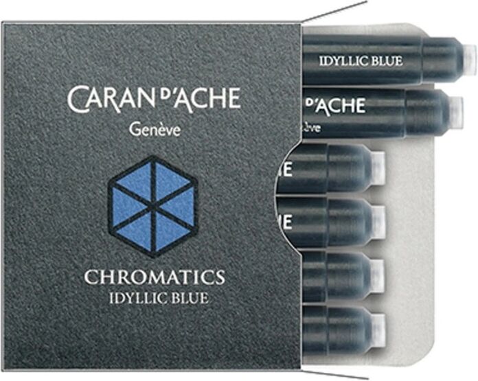 Caran D'Ache Chromatics Reservoarpatroner 6-Pack Hypno Turquoise