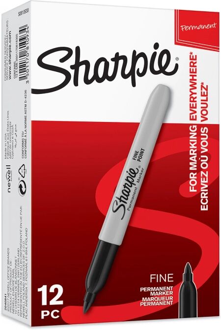 Sharpie Fine Marker 12-Pack Black