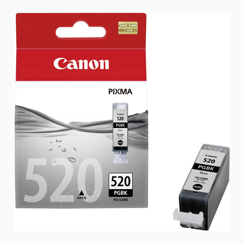 Canon Pgi-520bk -2932b001 Med Chip -19ml Svart Bläckpatron Original