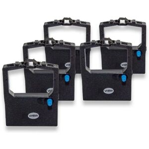 5x Ribbon Cartridge compatible with oki Microline ml 280 Elite Serial, ml 280 Elite Parallel Dot Matrix, Receipt Printer - Black Ink Ribbon - Vhbw