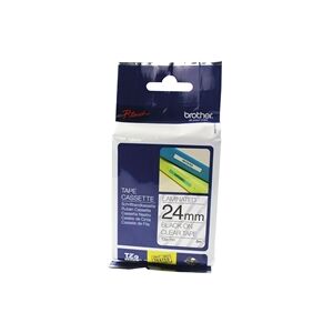 Brother P-Touch TZe Laminated Tape 24mm x 8m Black on Clear TZE151