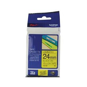 Brother P-Touch TZe Laminated Tape 24mm x 8m Black on Yellow TZE651