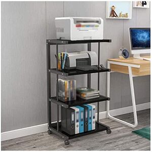 HSHTTKL Printer Table 4-Layer Printer Stand, Painted Iron Frame Floor-Standing Roller Printer Rack, Fax Machine Scanner Rack for Home ＆ Office Storage Shelve