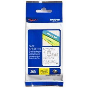 Original Brother P-Touch TZE145 18mm Gloss Tape - White on Clear