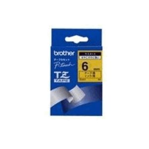 Original Brother P-Touch TZE611 6mm Gloss Tape - Black on Yellow