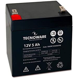 Tecnoware Power Systems Tecnoware Ersatzbatterie für Unterbrechungsfreie Notstromversorgung (USV), Videoüberwachungs und Alarmsysteme 12V Kapazität 5 Ah Faston-Anschluss 6.3 mm Abmessungen 9 x 10 x 7 cm