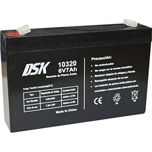 DSK 10320 Versiegelte wiederaufladbare AGM-Bleibatterie 6V mit 7Ah. Ideal für Auto- und Elektromotorräder für Kinder, Motorroller, USV-Systeme, Sicherheits- und Kommunikationssysteme…