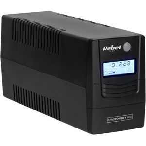 UPS REBEL computer nødstrømforsyning model Nanopower Plus 1000 (offline, 1000VA / 600W, 230 V, 50Hz, LCD, USB, RJ45)