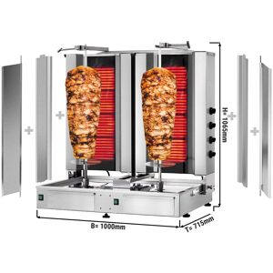 GGM Gastro - Grill electrique pour gyros/döner - 4+4 bruleurs - max. 120 kg - portes battantes incluses