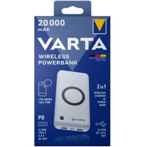 Varta 57909 101 111 batteria portatile Polimeri di litio (LiPo) 20000 mAh Carica wireless Bianco (57909101111)