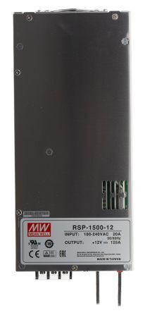 Mean Well Alimentatore switching integrato  , 1.5kW, ingresso 127 → 370 V dc, 90 → 264 V ac,, RSP-1500-12